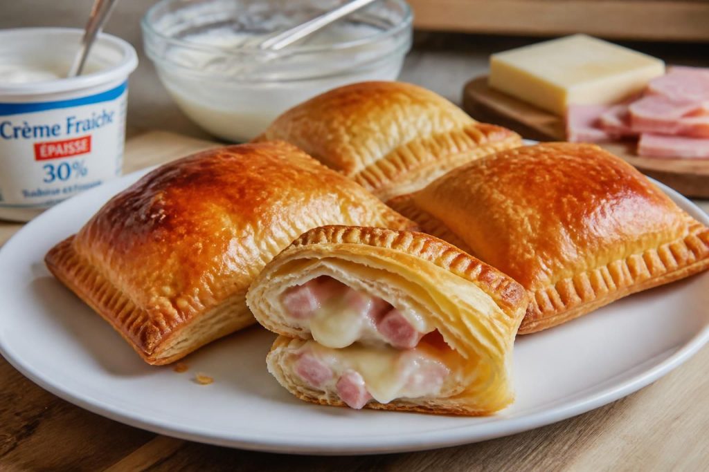 Friand jambon fromage maison facile avec crème fraîche ou béchamel