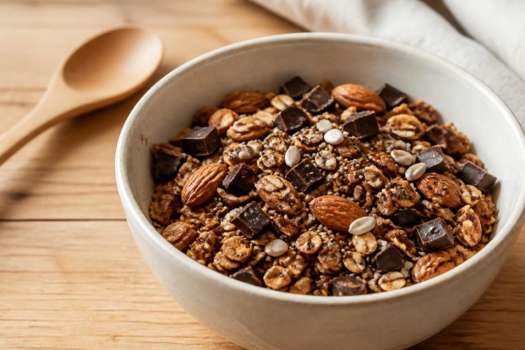 Recette granola maison healthy au chocolat ou flocons d&rsquo;avoine