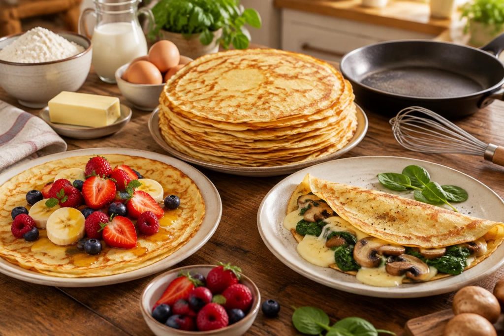préparez 15 crêpes faciles et moelleuses avec une recette simple à personnaliser : garnissez-les selon vos envies, en version salée ou sucrée.